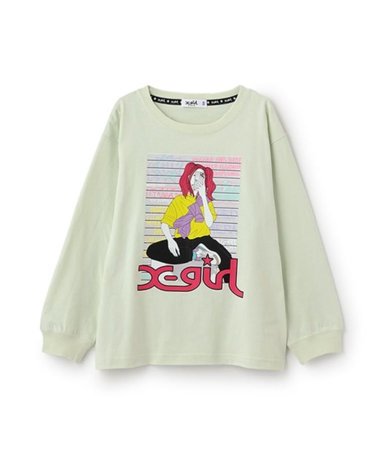 エックスガール ステージス(X-girl STAGES)のガールイラスト長袖Tシャツ14