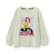 エックスガール ステージス(X-girl STAGES)のガールイラスト長袖Tシャツ グリーン(124)