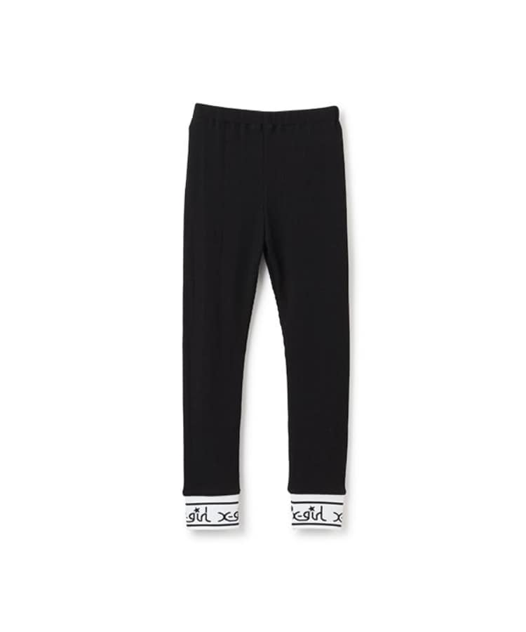 エックスガール ステージス(X-girl STAGES)の【人気商品再入荷】【直営店で取り扱い無し】ワッフルレギンス ブラック(219)