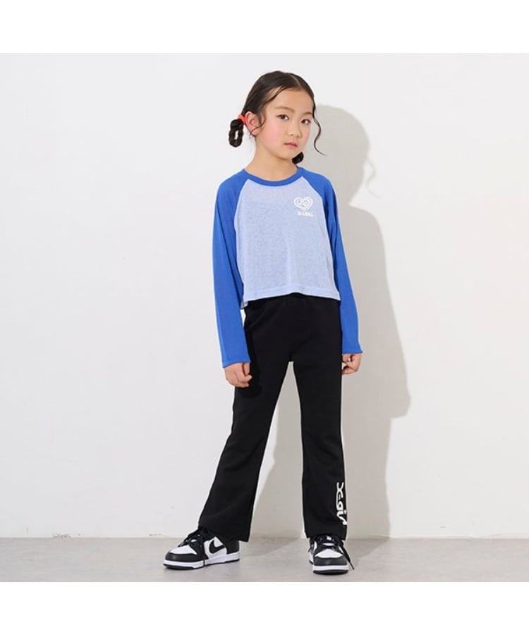 エックスガール ステージス(X-girl STAGES)のハートロゴラグランシアー長袖Tシャツ3