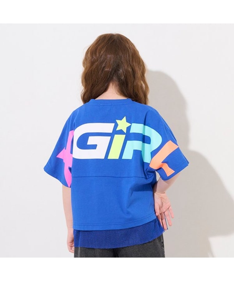 エックスガール ステージス(X-girl STAGES)のカラフルロゴメッシュ切替半袖Tシャツ1