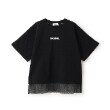 エックスガール ステージス(X-girl STAGES)のカラフルロゴメッシュ切替半袖Tシャツ ブラック(219)