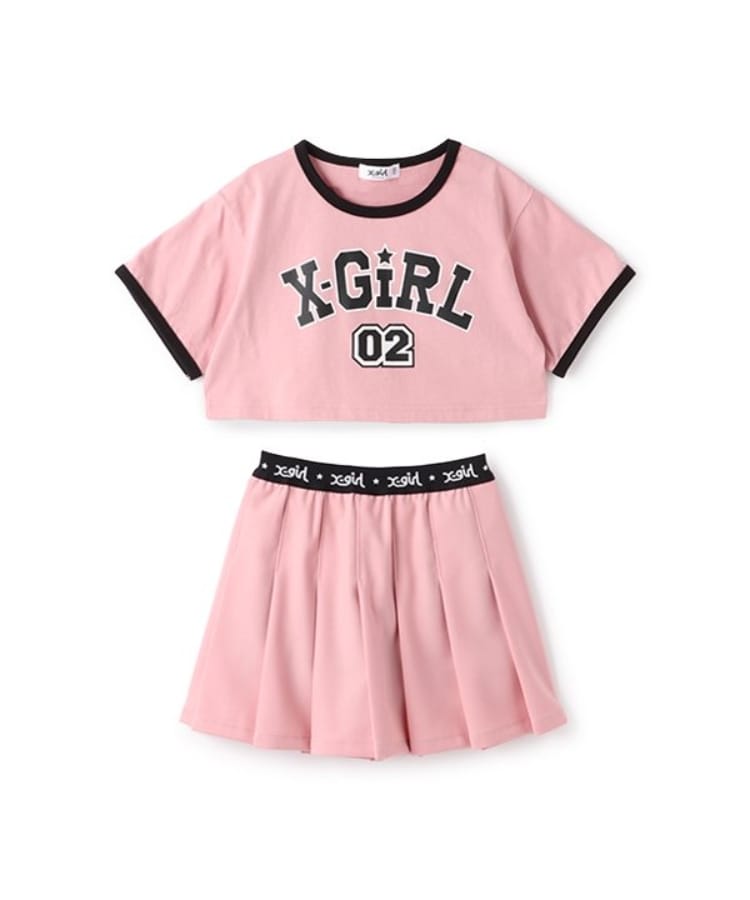 エックスガール ステージス(X-girl STAGES)のショート丈半袖T&プリーツスカートセット3