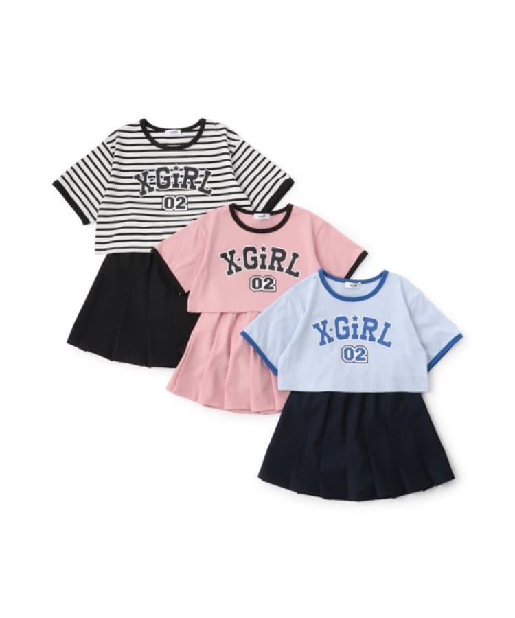 エックスガール ステージス(X-girl STAGES)のショート丈半袖T&プリーツスカートセット13