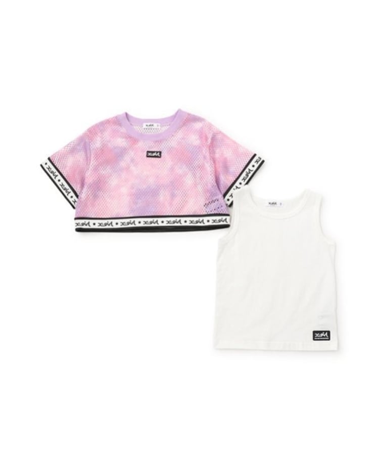 エックスガール ステージス(X-girl STAGES)のメッシュ半袖Tシャツ&タンクトップセット7