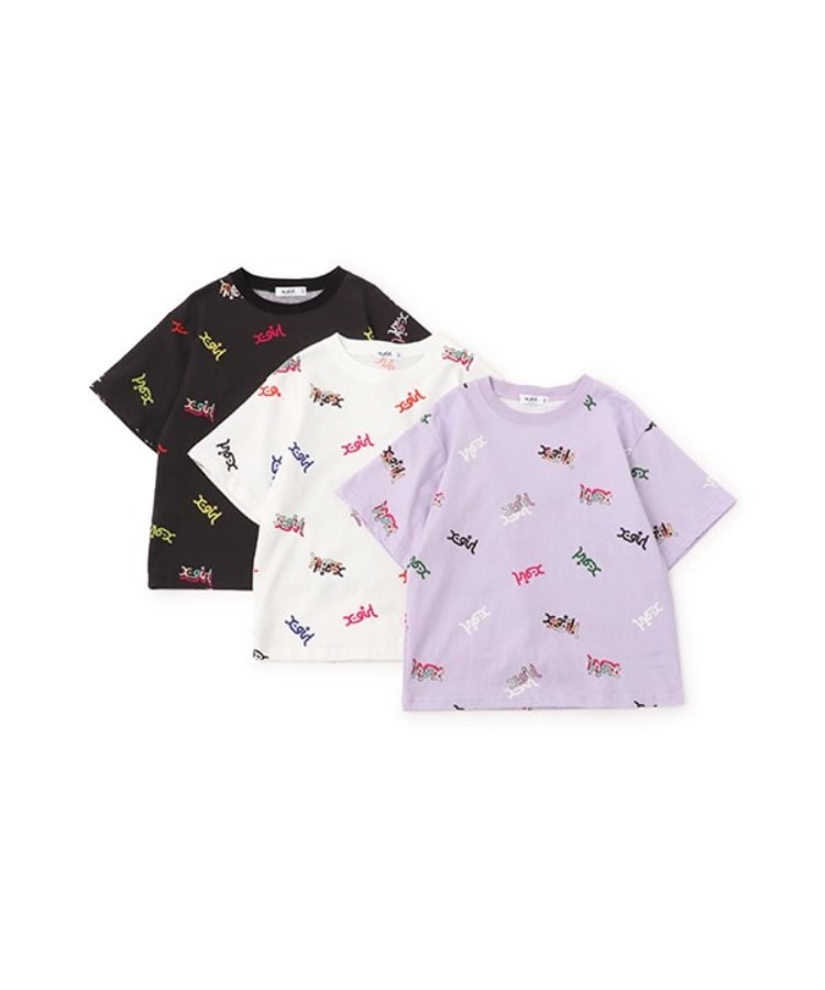 エックスガール ステージス(X-girl STAGES)の【人気商品再入荷】【直営店で取り扱い無し】ミルズロゴ総柄半袖Tシャツ7