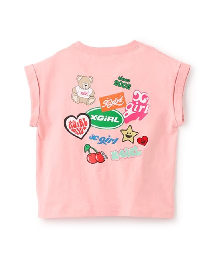 エックスガール ステージス(X-girl STAGES)の【人気商品再入荷】【直営店で取り扱い無し】バッグマルチロゴ半袖Tシャツ1