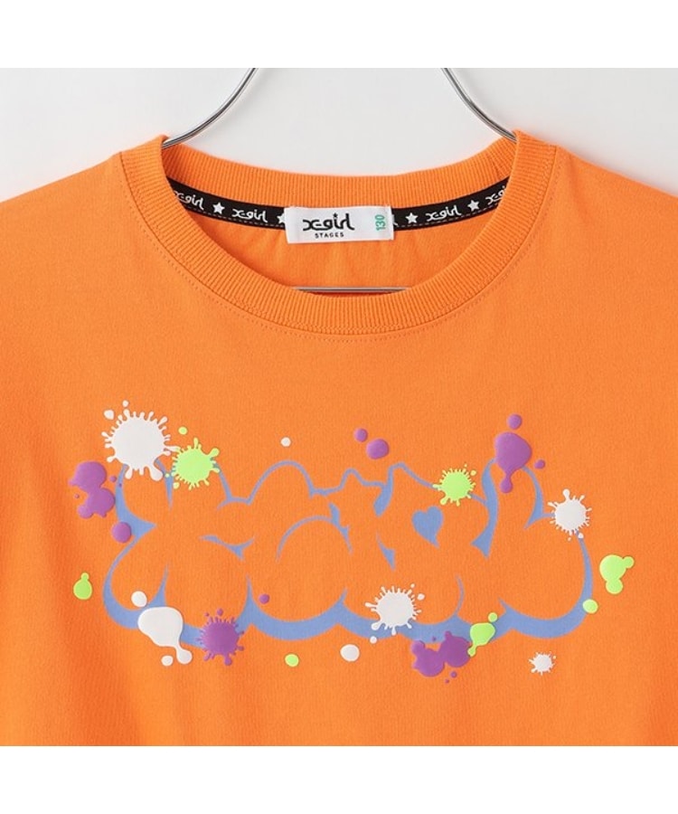 エックスガール ステージス(X-girl STAGES)のグラフィティロゴペイント半袖Tシャツ5