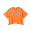 エックスガール ステージス(X-girl STAGES)のグラフィティロゴペイント半袖Tシャツ オレンジ(066)