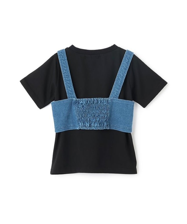 エックスガール ステージス(X-girl STAGES)のデニムビスチェ&半袖Tシャツセット1