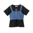 エックスガール ステージス(X-girl STAGES)のデニムビスチェ&半袖Tシャツセット ブラック(219)
