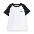 エックスガール ステージス(X-girl STAGES)のバックマルチロゴラグラン半袖Tシャツ オフホワイト(003)
