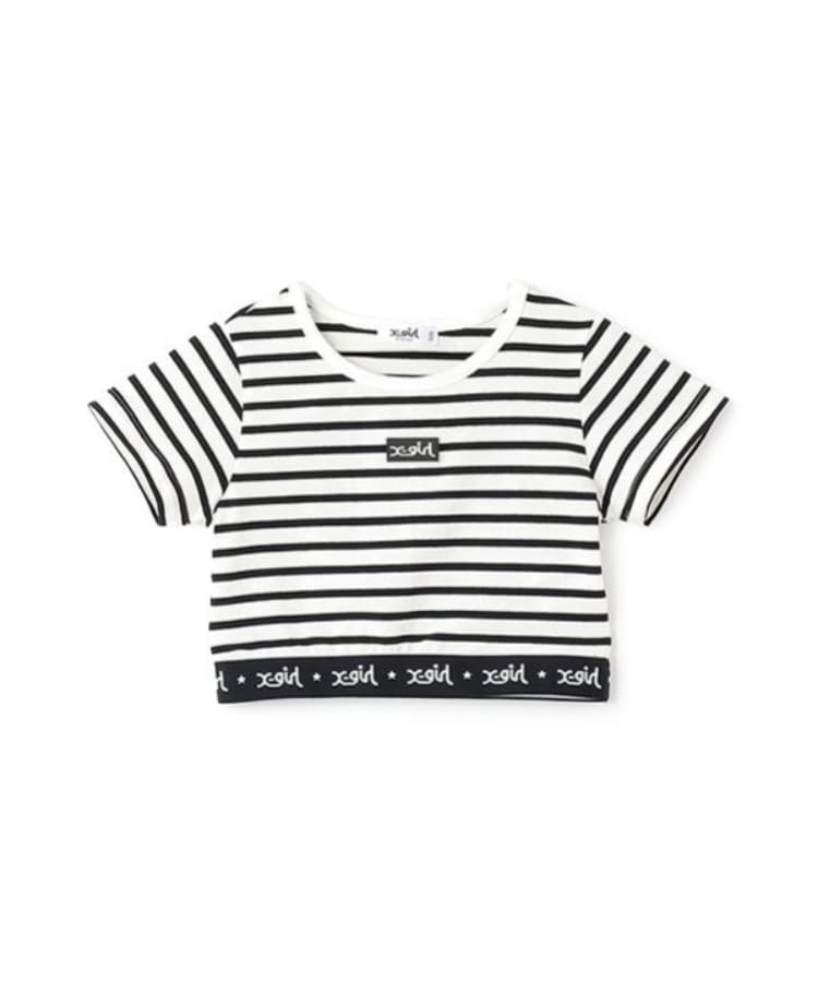 エックスガール ステージス(X-girl STAGES)のロゴウエストショート丈半袖Tシャツ10