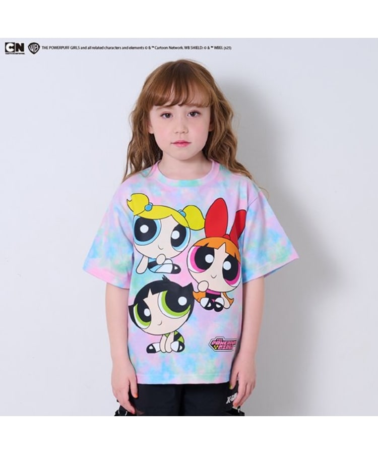 エックスガール ステージス(X-girl STAGES)の【パワーパフ ガールズ】タイダイ半袖Tシャツ トープ(854)