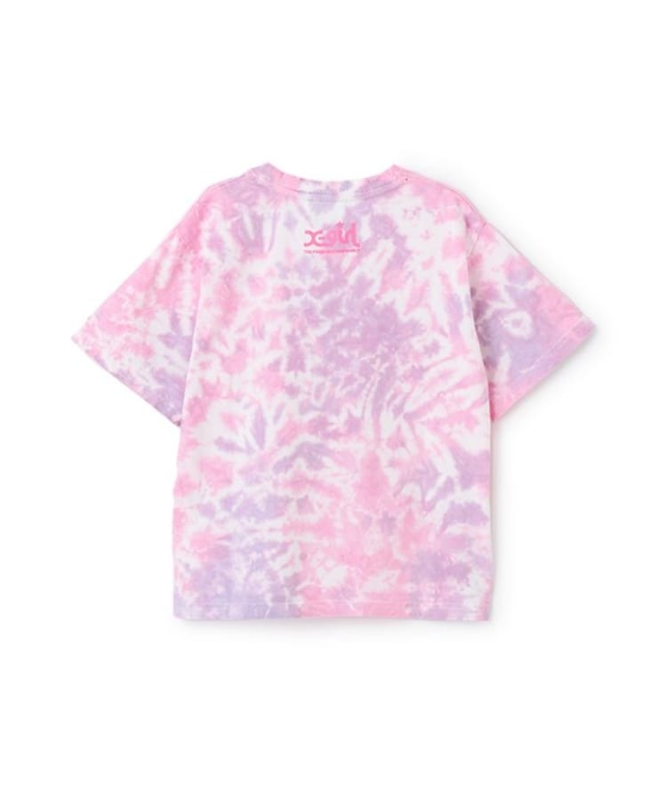 エックスガール ステージス(X-girl STAGES)のロゴプリント手染めタイダイ半袖Tシャツ1