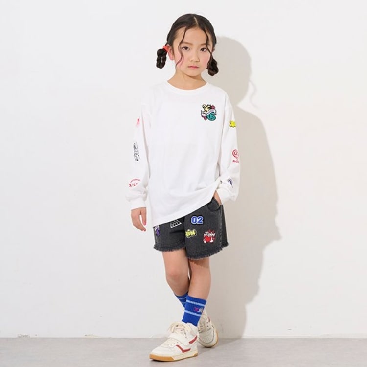 エックスガール ステージス(X-girl STAGES)のMIXロゴデニムショートパンツ その他