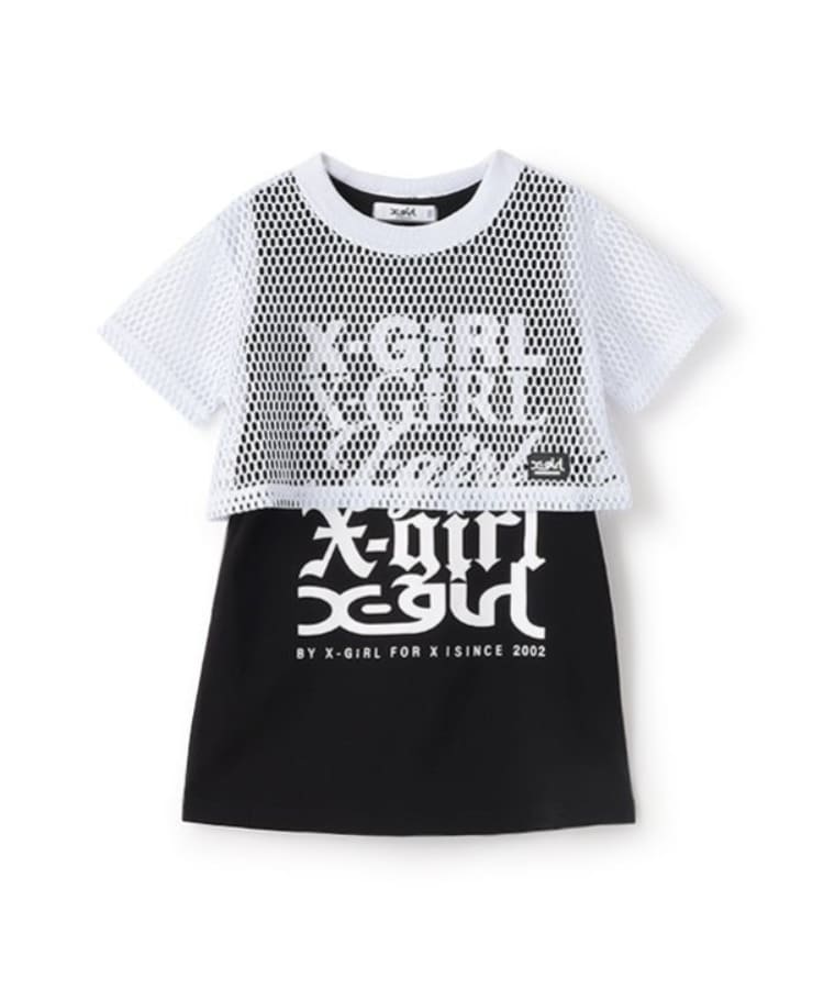 エックスガール ステージス(X-girl STAGES)のメッシュ半袖T+ノースリワンピースセット12