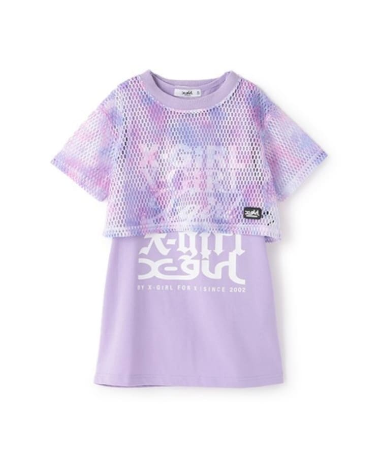 エックスガール ステージス(X-girl STAGES)のメッシュ半袖T+ノースリワンピースセット13