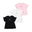 エックスガール ステージス(X-girl STAGES)の【人気商品再入荷】【直営店で取り扱い無し】袖フリル落書ロゴ半袖Tシャツ7