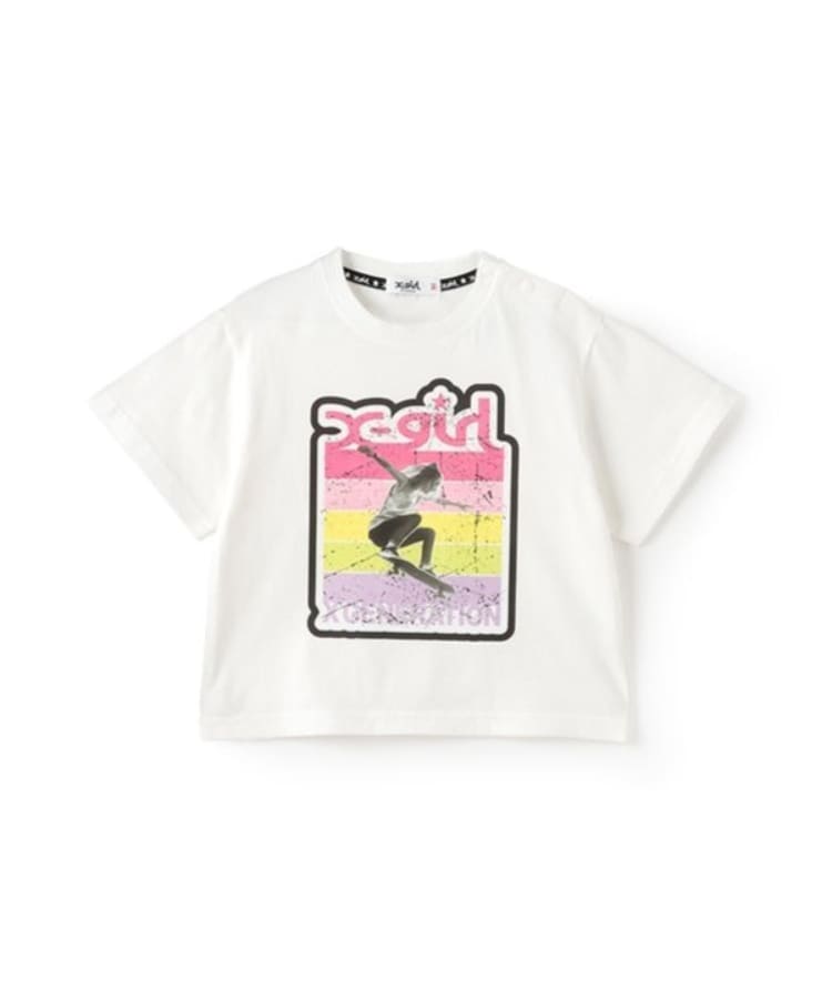 エックスガール ステージス(X-girl STAGES)のスケボーガール転写プリント半袖Tシャツ9