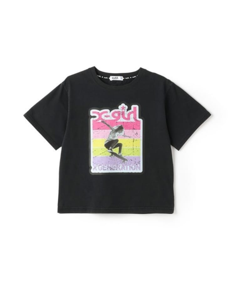 エックスガール ステージス(X-girl STAGES)のスケボーガール転写プリント半袖Tシャツ10