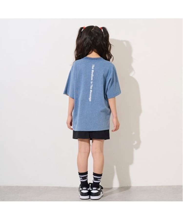 エックスガール ステージス(X-girl STAGES)の配色切替ロゴアップリケ半袖Tシャツ20