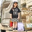 エックスガール ステージス(X-girl STAGES)のロゴT+ブロックチェック柄スカートセット22
