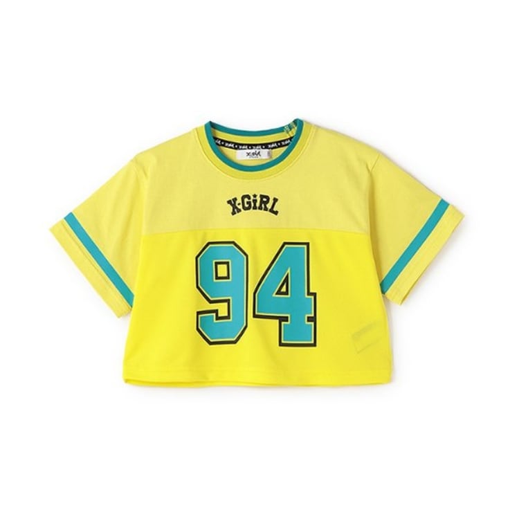エックスガール ステージス(X-girl STAGES)のナンバリングメッシュ切替ショート半袖T Ｔシャツ