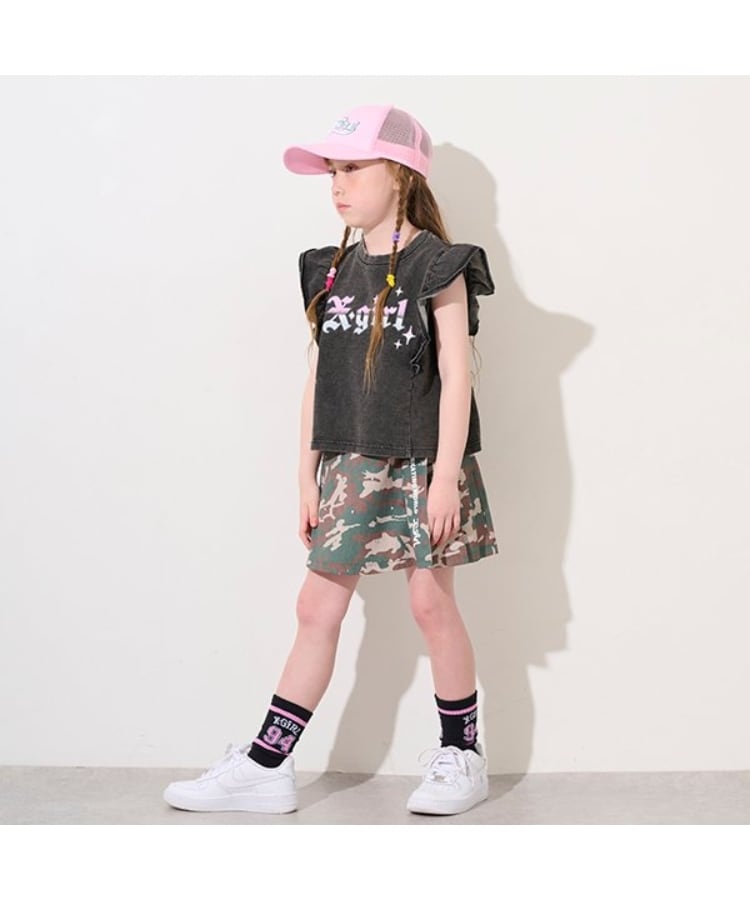 エックスガール ステージス(X-girl STAGES)のスタッズサイドプリーツスカート4