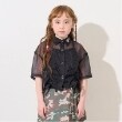 エックスガール ステージス(X-girl STAGES)のルーシングシアー半袖シャツ ブラック(219)