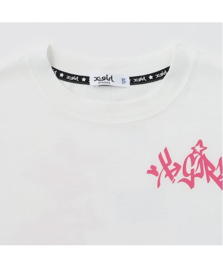 エックスガール ステージス(X-girl STAGES)のスケボーガールバックプリント半袖Tシャツ2