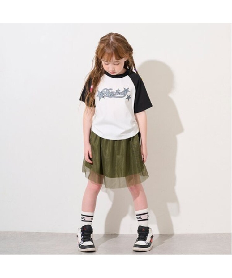 エックスガール ステージス(X-girl STAGES)のロゴラメシャーリング半袖Tシャツ12