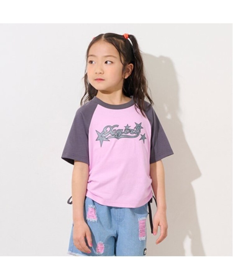 エックスガール ステージス(X-girl STAGES)のロゴラメシャーリング半袖Tシャツ13