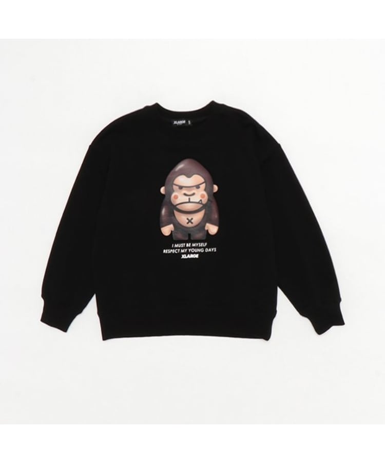 エクストララージ キッズ(XLARGE KIDS)の3Dファニーゴリラトレーナー ブラック(219)