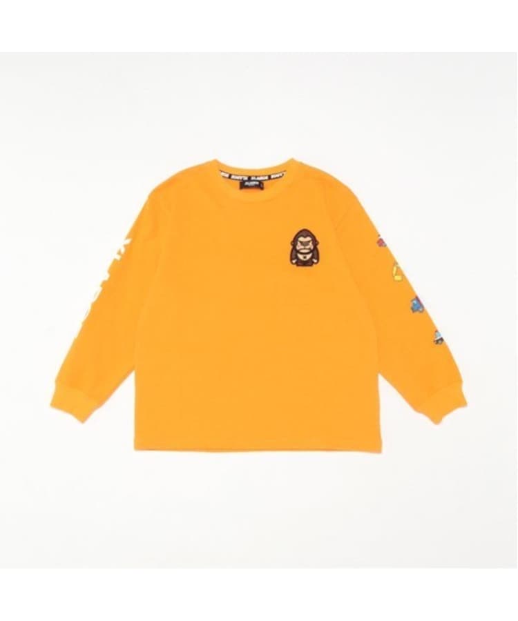 エクストララージ キッズ(XLARGE KIDS)のファニーゴリラ&車長袖Tシャツ オレンジ(066)