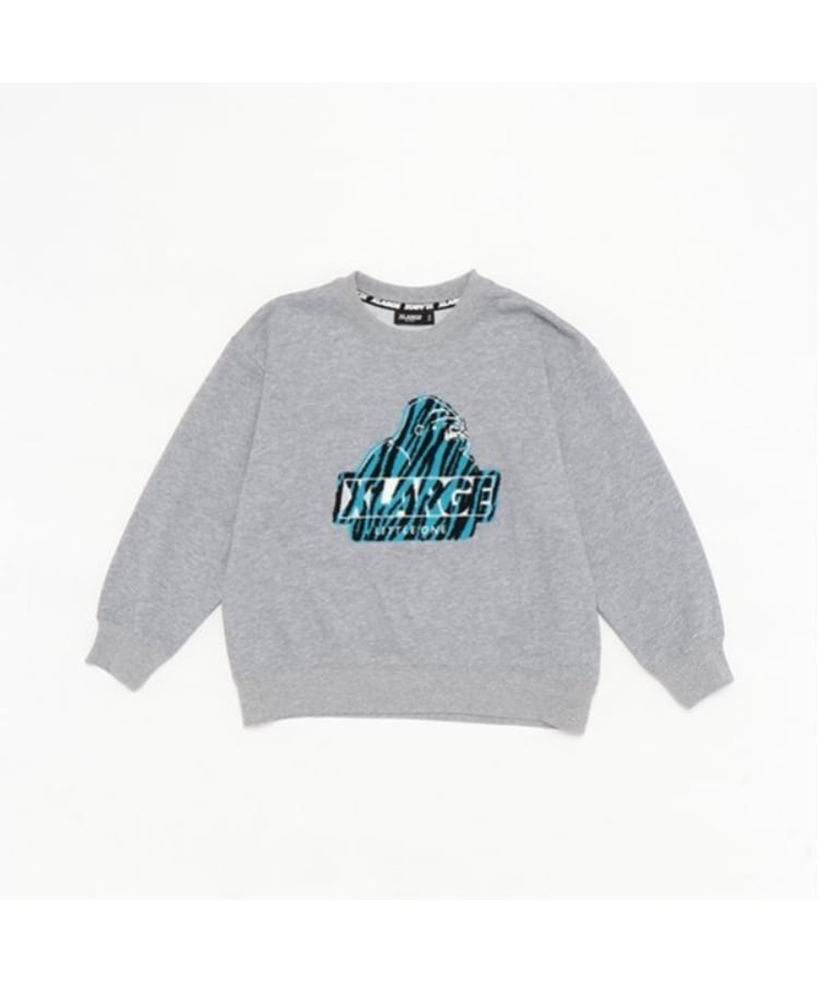 エクストララージ キッズ(XLARGE KIDS)のサガラ刺しゅうスランテッドOGゴリラトレーナー グレー(112)