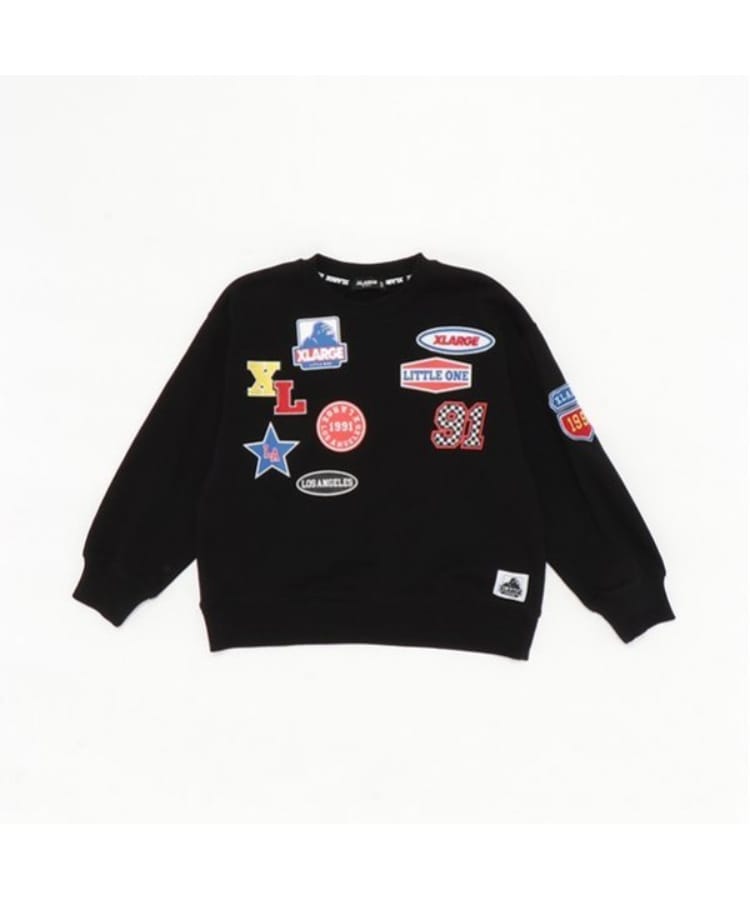 エクストララージ キッズ(XLARGE KIDS)のワッペンロゴトレーナー ブラック(219)