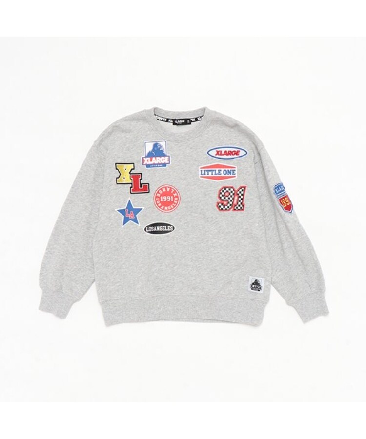 エクストララージ キッズ(XLARGE KIDS)のワッペンロゴトレーナー グレー(112)