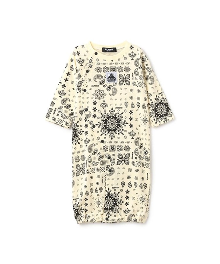 エクストララージ キッズ(XLARGE KIDS)の総柄ペイズリー2WAYオール アイボリー(104)