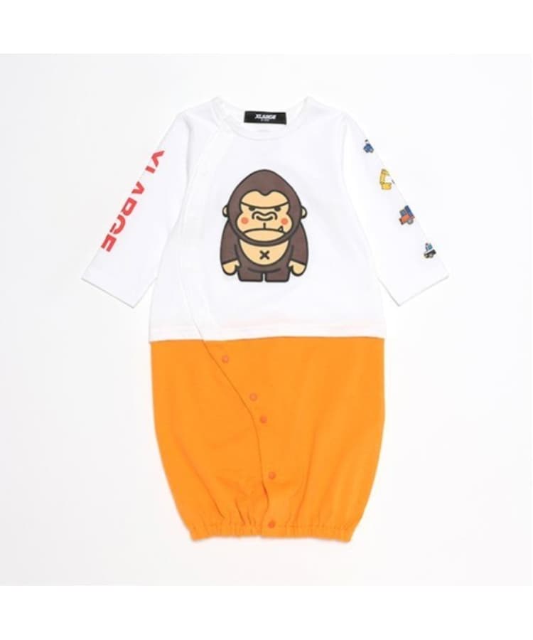 エクストララージ キッズ(XLARGE KIDS)のファニーゴリラ&車2WAYオール ホワイト(001)