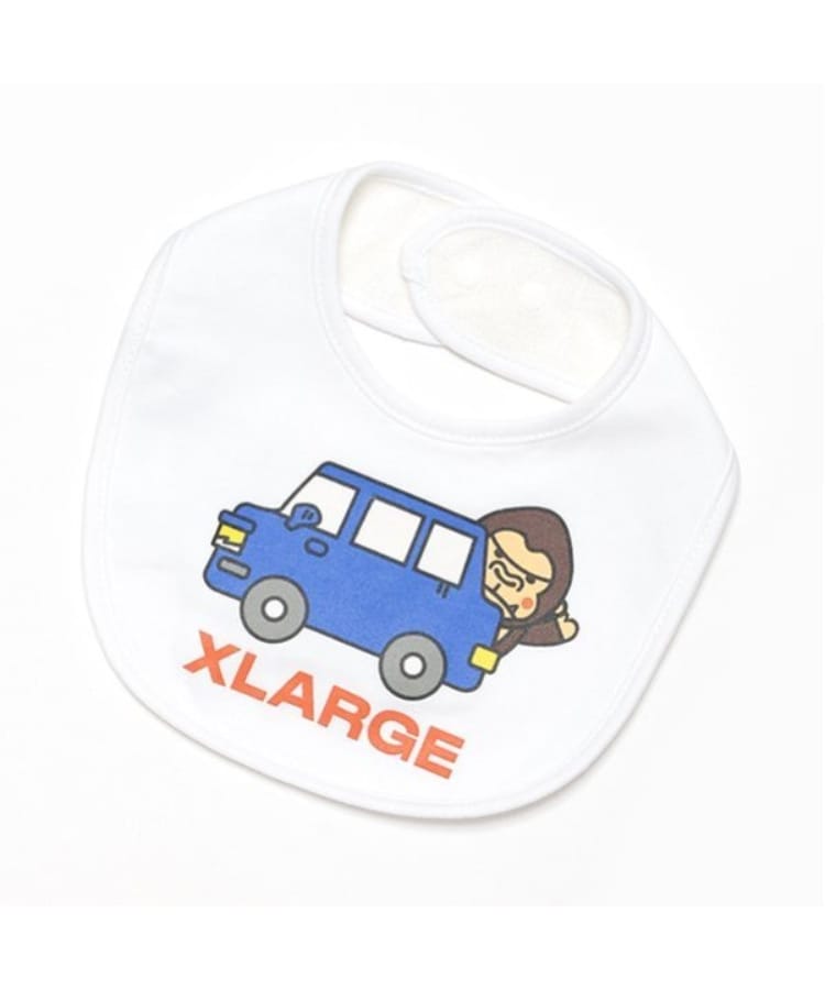 エクストララージ キッズ(XLARGE KIDS)のファニーゴリラ&車スタイ ホワイト(001)