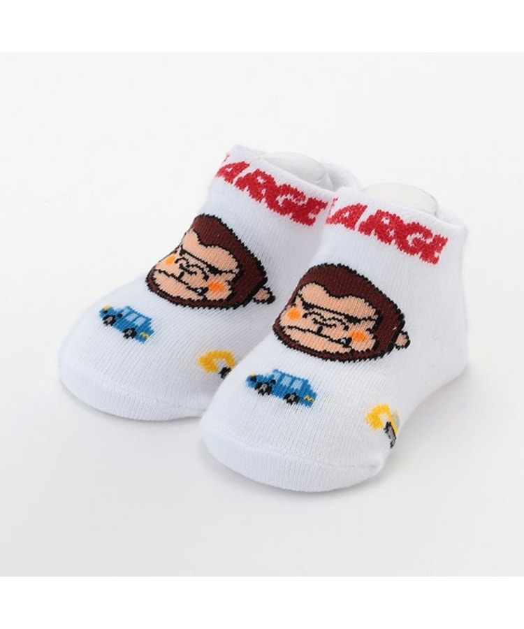 エクストララージ キッズ(XLARGE KIDS)のファニーゴリラ&車ベビーソックス ホワイト(001)