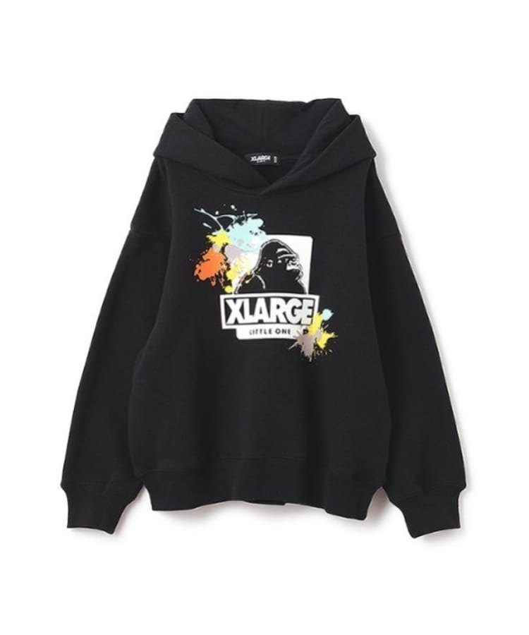 エクストララージ キッズ(XLARGE KIDS)のペイントOGゴリラパーカー ブラック(219)