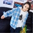 エクストララージ キッズ(XLARGE KIDS)の裏ボアチェックブルゾン ブルー(091)