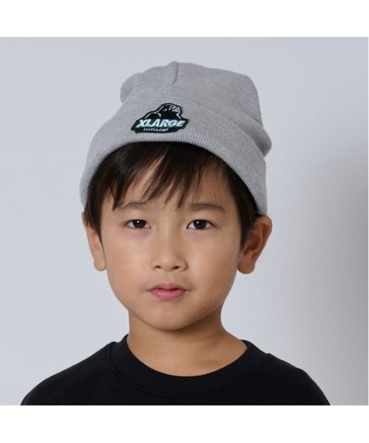 エクストララージ キッズ(XLARGE KIDS)のスランテッドOGゴリラニットキャップ グレー(112)