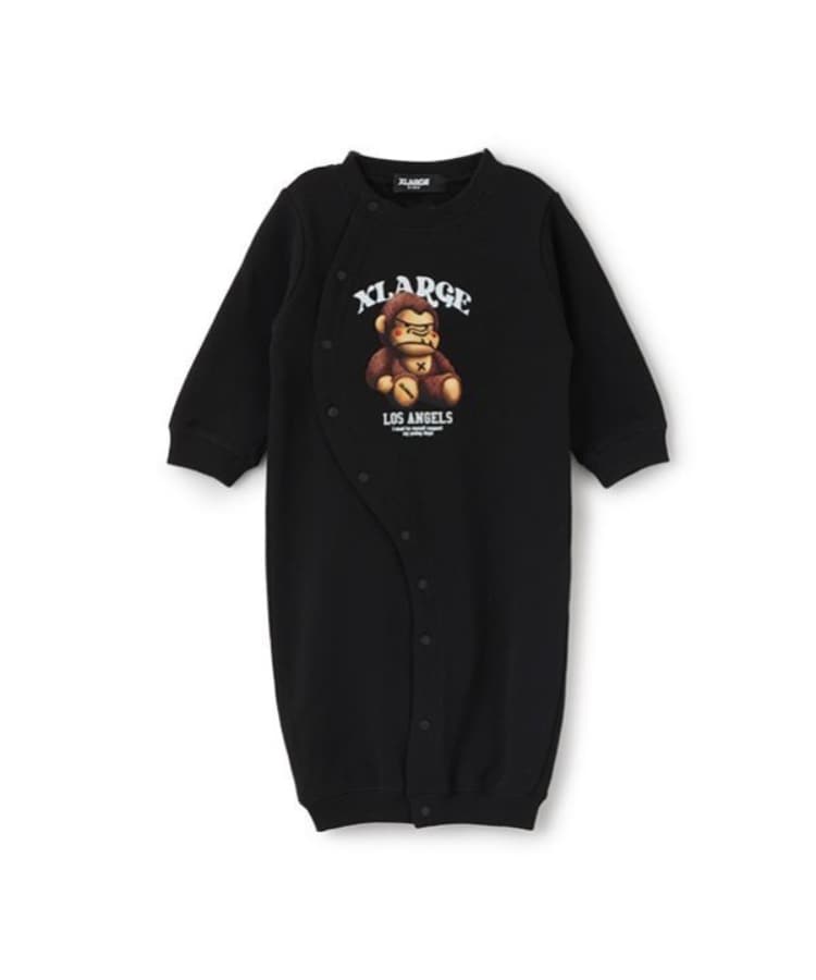 エクストララージ キッズ(XLARGE KIDS)のぬいぐるみファニーゴリラ2WAYオール ブラック(219)