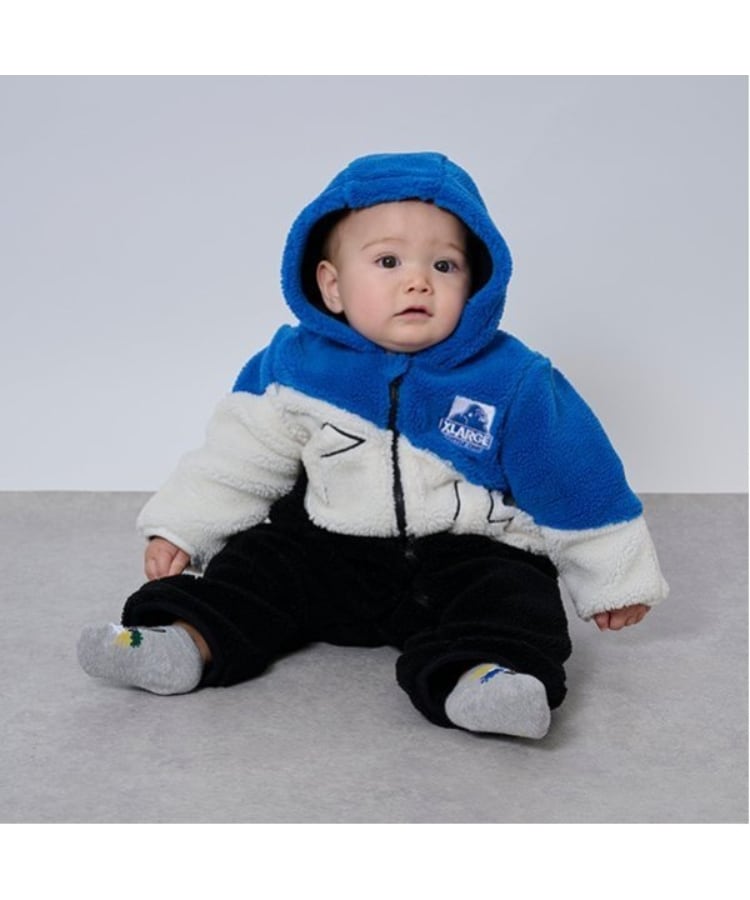 エクストララージ キッズ(XLARGE KIDS)のカラーブロックボアカバーオール ブルー(091)