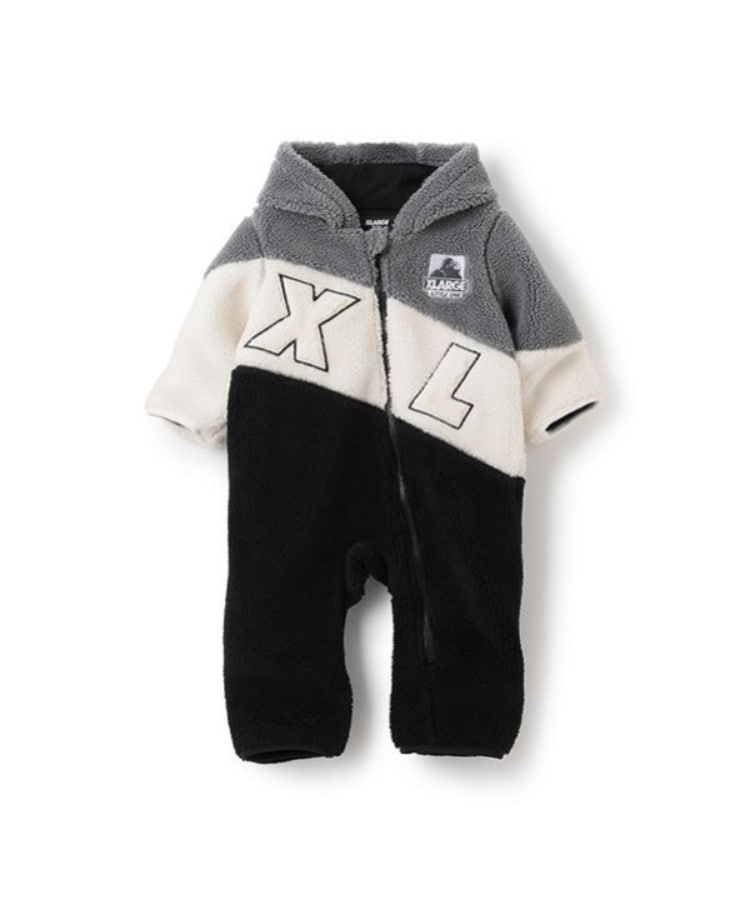 エクストララージ キッズ(XLARGE KIDS)のカラーブロックボアカバーオール グレー(012)