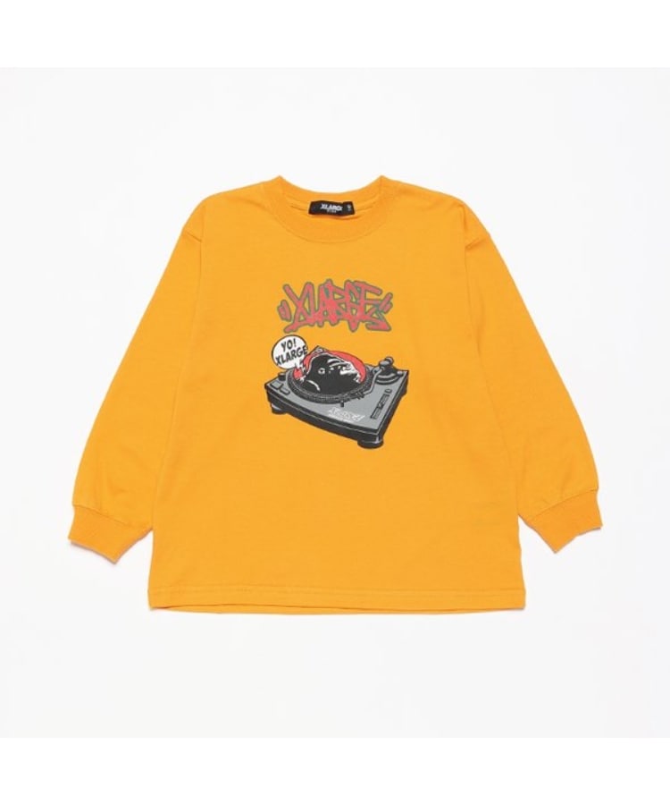 エクストララージ キッズ(XLARGE KIDS)のOGゴリラターンテーブル長袖Tシャツ イエロー(031)