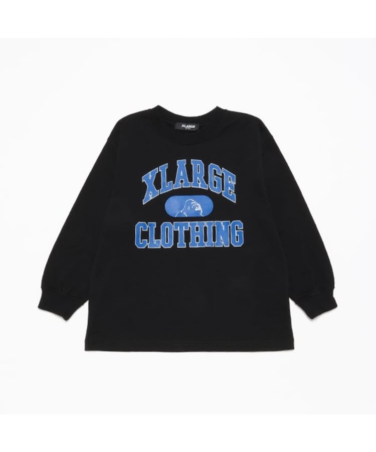エクストララージ キッズ(XLARGE KIDS)のカレッジロゴ長袖Tシャツ ブラック(219)